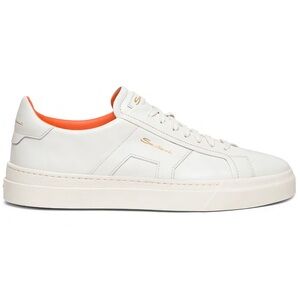 Santoni Leather Double Buckle Sneaker